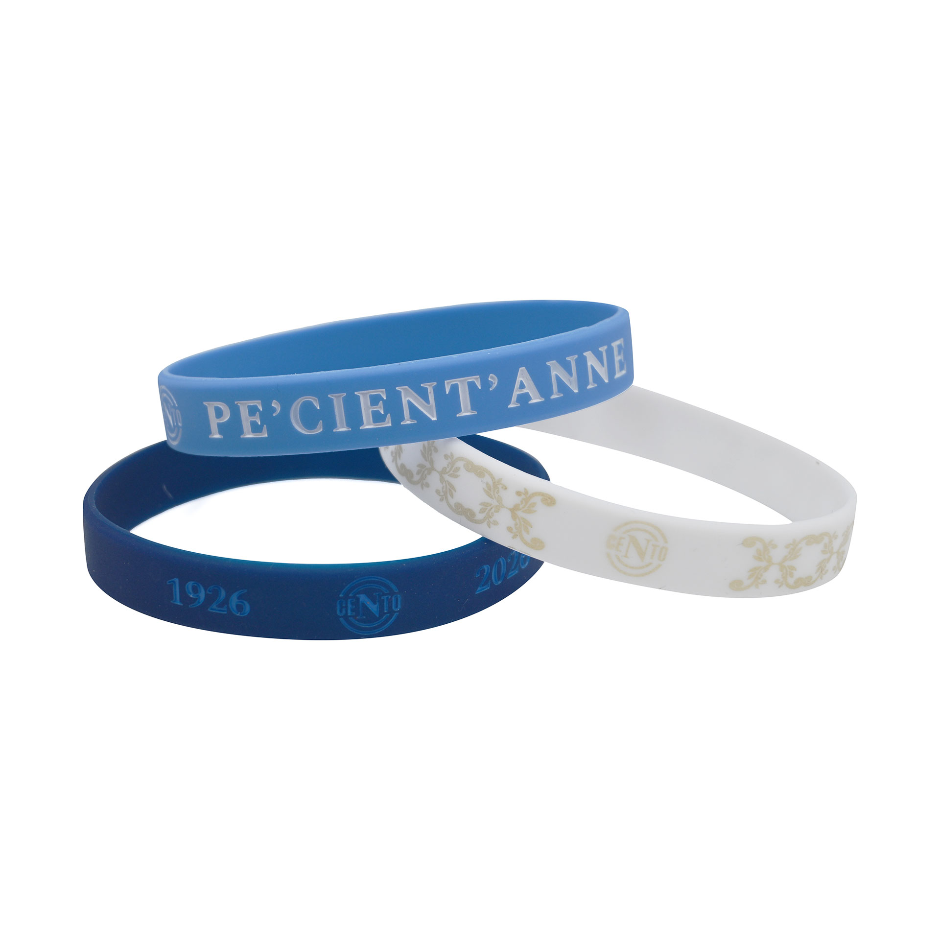 NACE06 TRIS BRACCIALETTI IN SILICONE NAPOLI CENTO 41426 - Vista 2