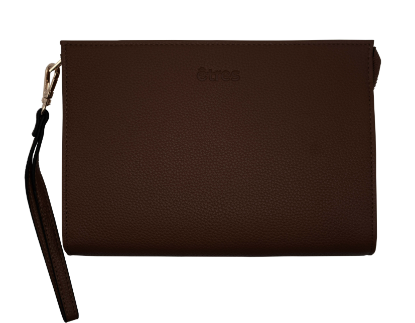 ET-HB008 ETRES HANDBAG BROWN-GOLD IN SIMILPELLE CON ZIP E TRACOLLA 41464 - Vista 6