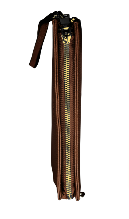 ET-HB008 ETRES HANDBAG BROWN-GOLD IN SIMILPELLE CON ZIP E TRACOLLA 41464 - Vista 4