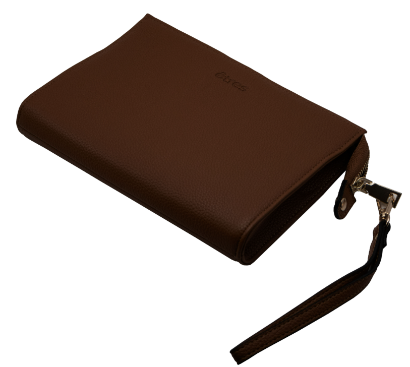 ET-HB008 ETRES HANDBAG BROWN-GOLD IN SIMILPELLE CON ZIP E TRACOLLA 41464 - Vista 3