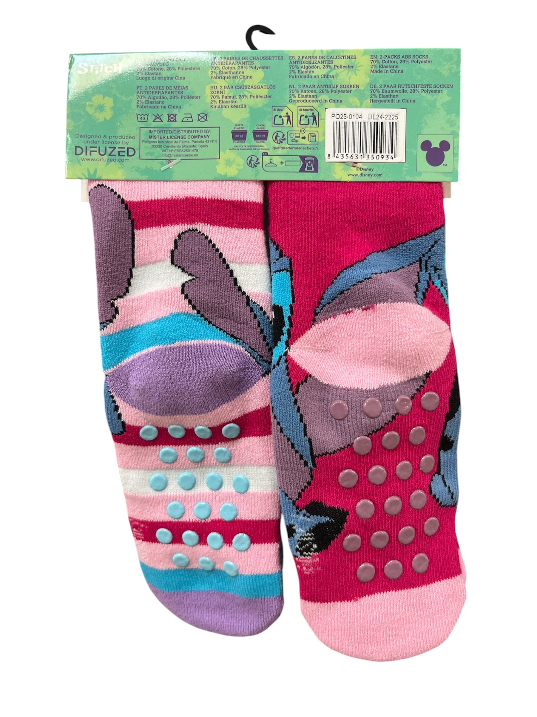 LIL24-2225 STITCH GIRL ABS SOCKS BI PACK 55354 - Vista 2