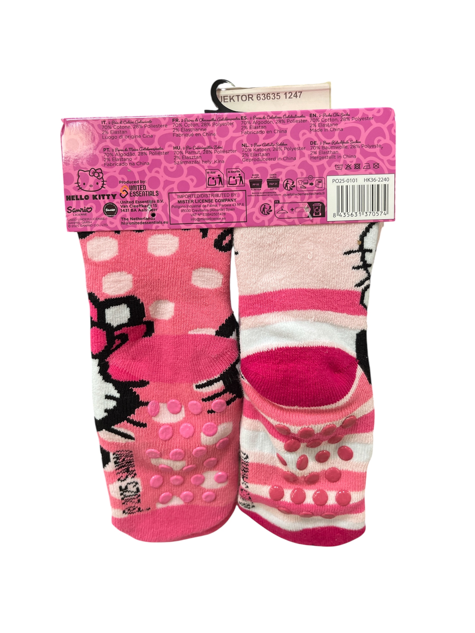 HK36-2240 HELLO KITTY ABS SOCKS BI PACK 55354 - Vista 2