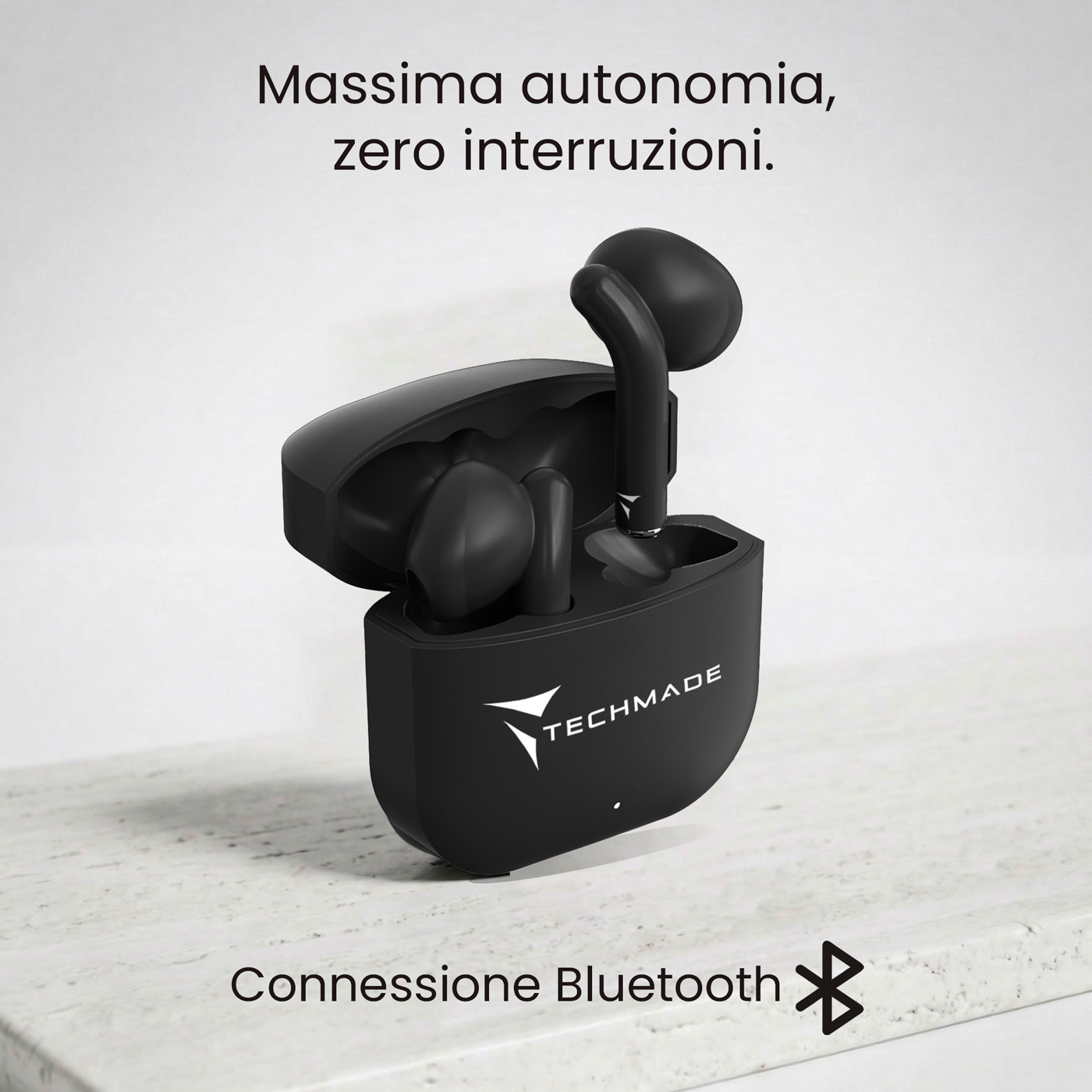 TM-XM201AI-BK TECHMADE AURICOLARI SENZA FILO CON BOX DI RICARICA CON AI NERI 41464 - Vista 4