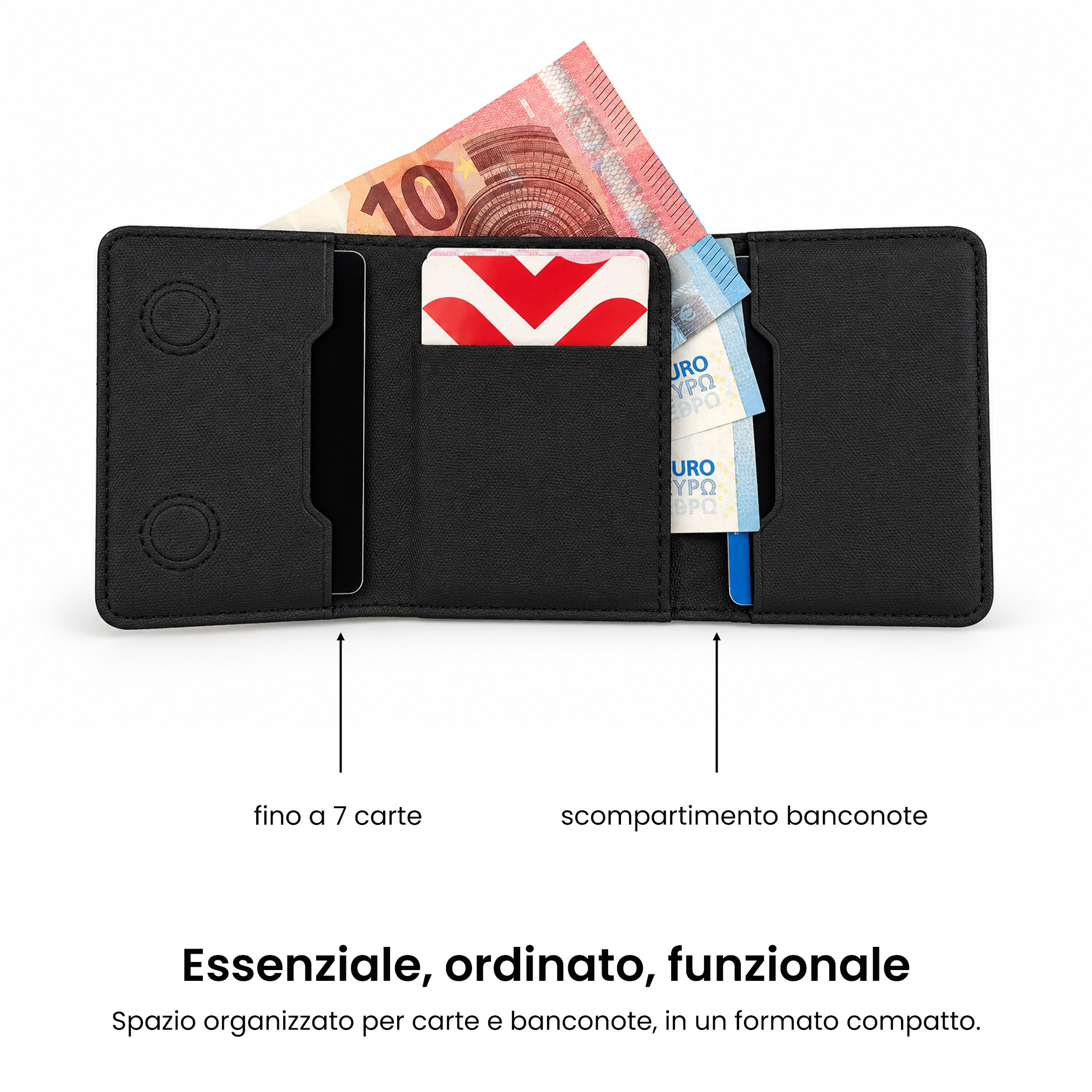 ET-FL001 ETRES FLIP WALLET 7 CARTE CASE IN ALLUMINIO BLACK 41464 - Vista 6
