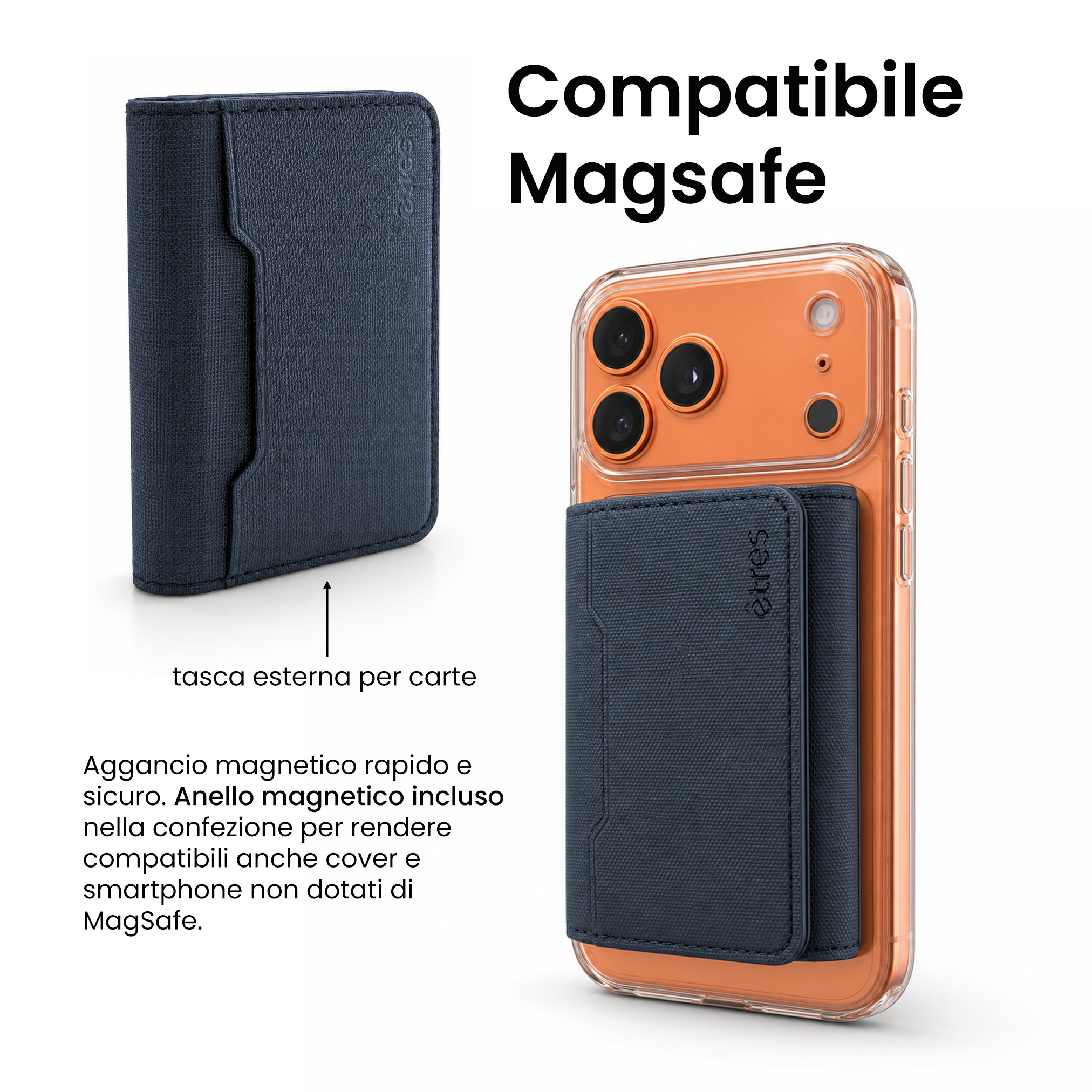 ET-FL002 ETRES FLIP WALLET 7 CARTE CASE IN ALLUMINIO BLU 41464 - Vista 7