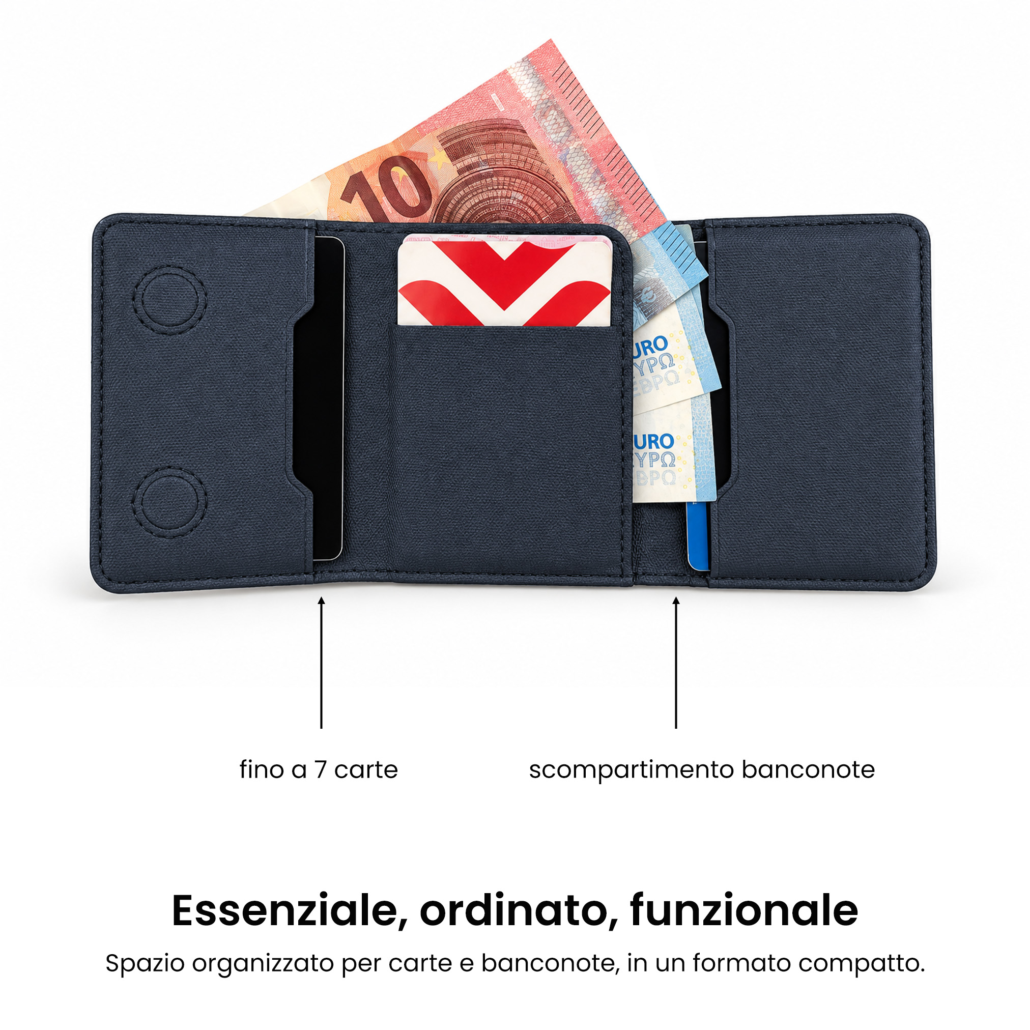 ET-FL002 ETRES FLIP WALLET 7 CARTE CASE IN ALLUMINIO BLU 41464 - Vista 6
