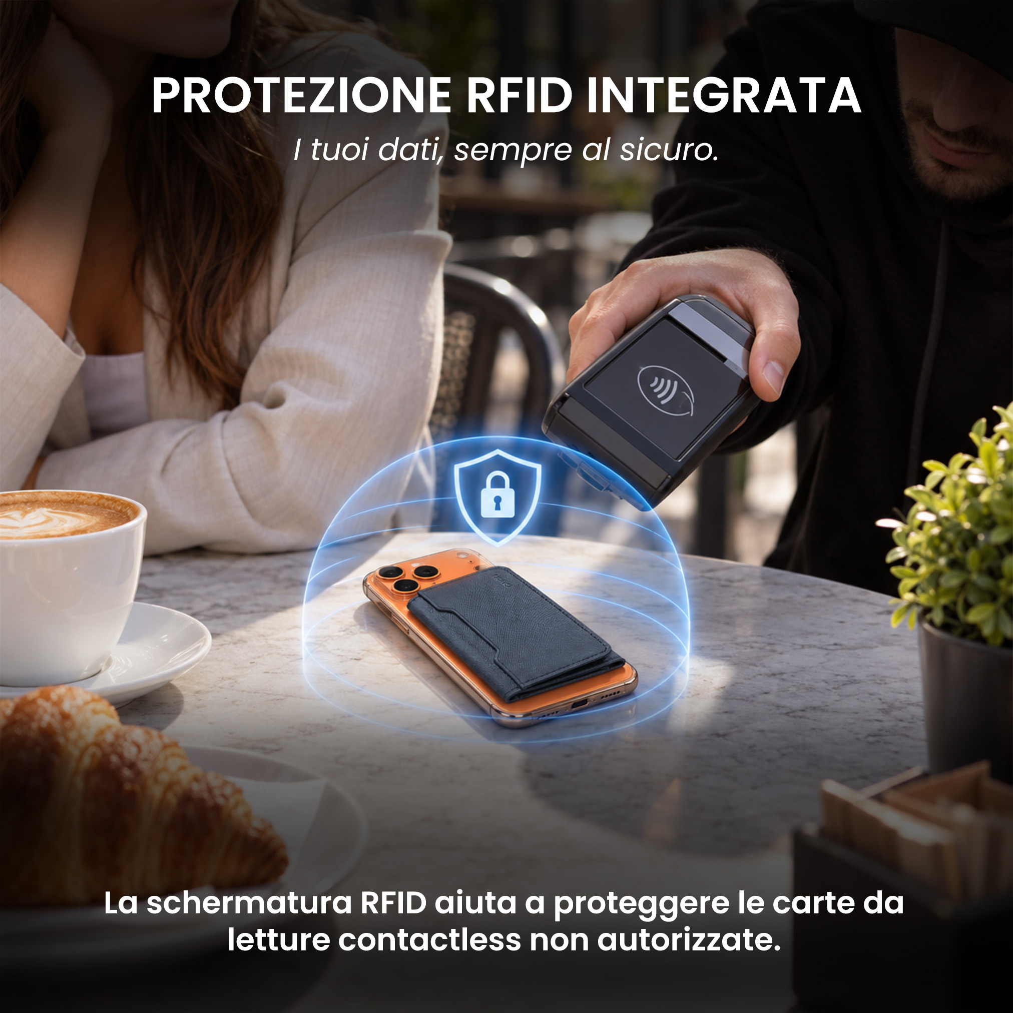 ET-FL002 ETRES FLIP WALLET 7 CARTE CASE IN ALLUMINIO BLU 41464 - Vista 3