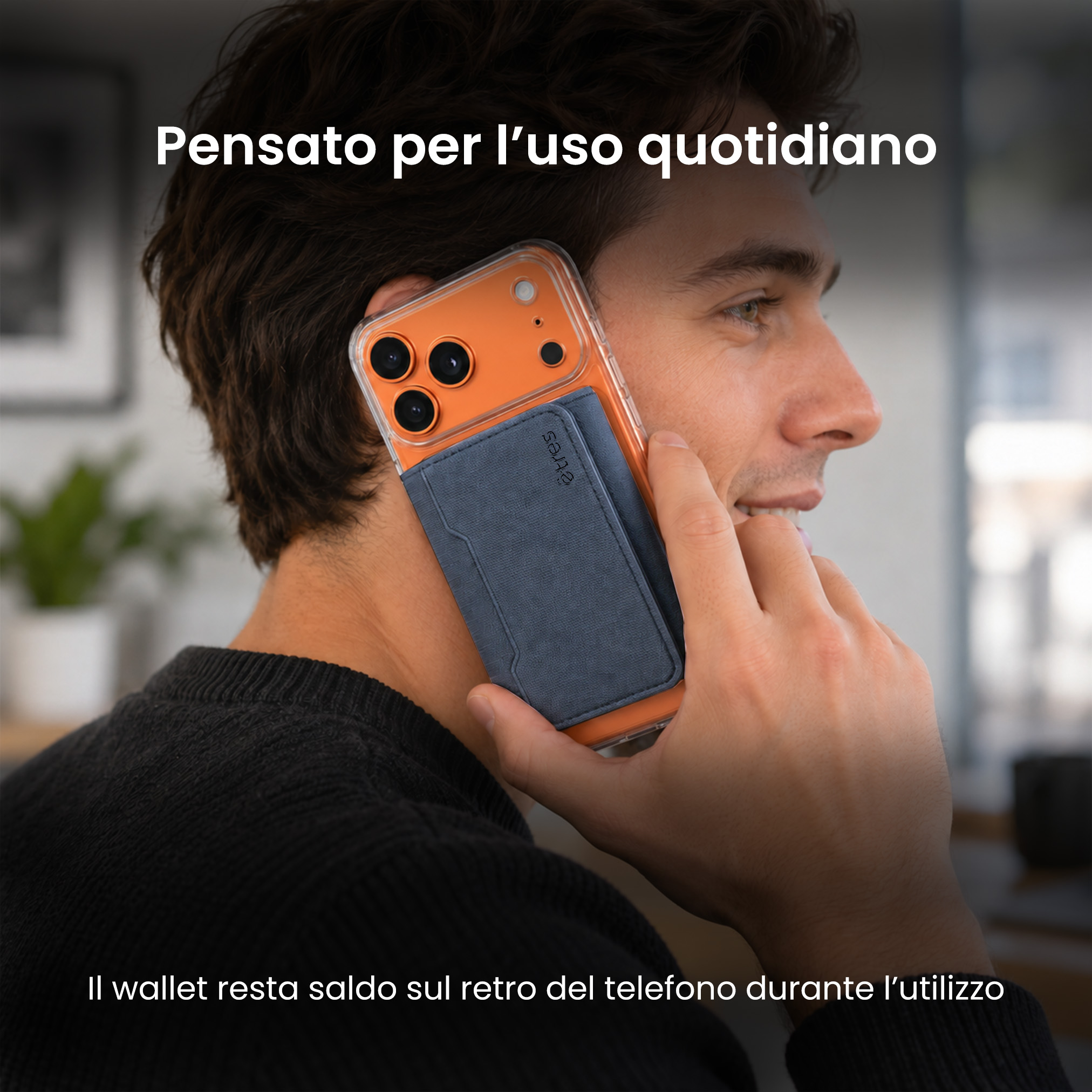 ET-FL002 ETRES FLIP WALLET 7 CARTE CASE IN ALLUMINIO BLU 41464 - Vista 2