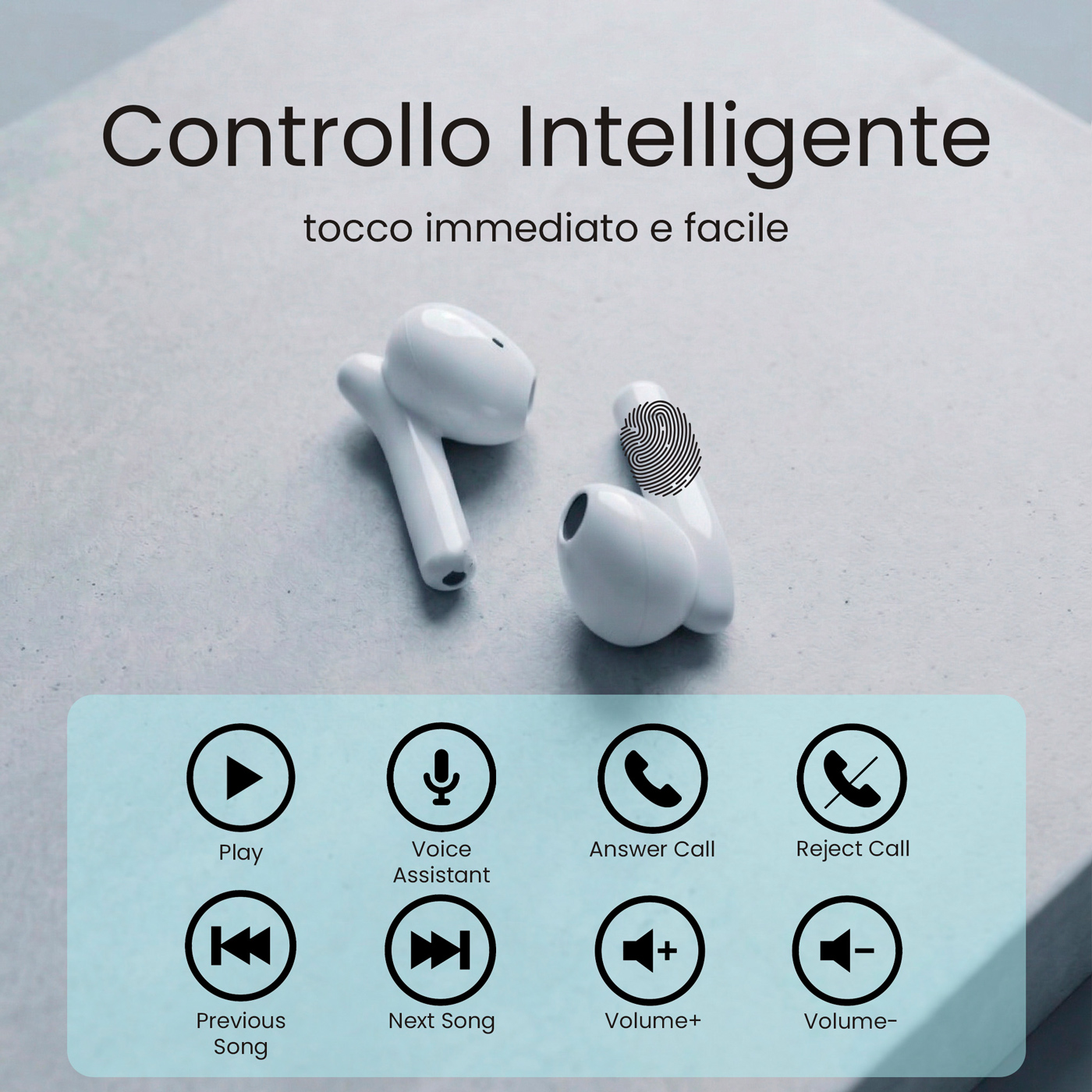 TM-XM201AI-WH TECHMADE AURICOLARI SENZA FILO CON BOX DI RICARICA CON AI BIANCHI 41464 - Vista 7