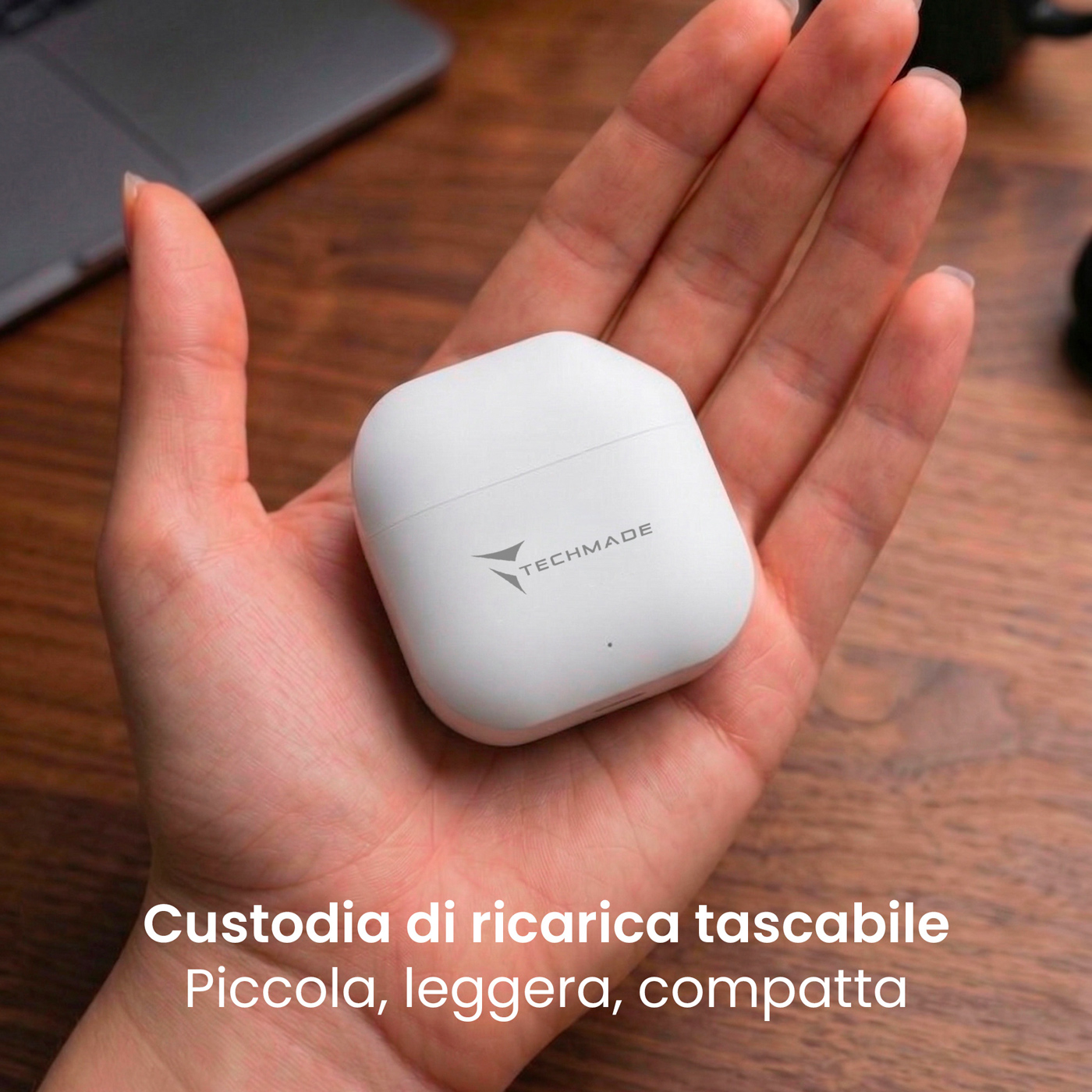 TM-XM201AI-WH TECHMADE AURICOLARI SENZA FILO CON BOX DI RICARICA CON AI BIANCHI 41464 - Vista 6