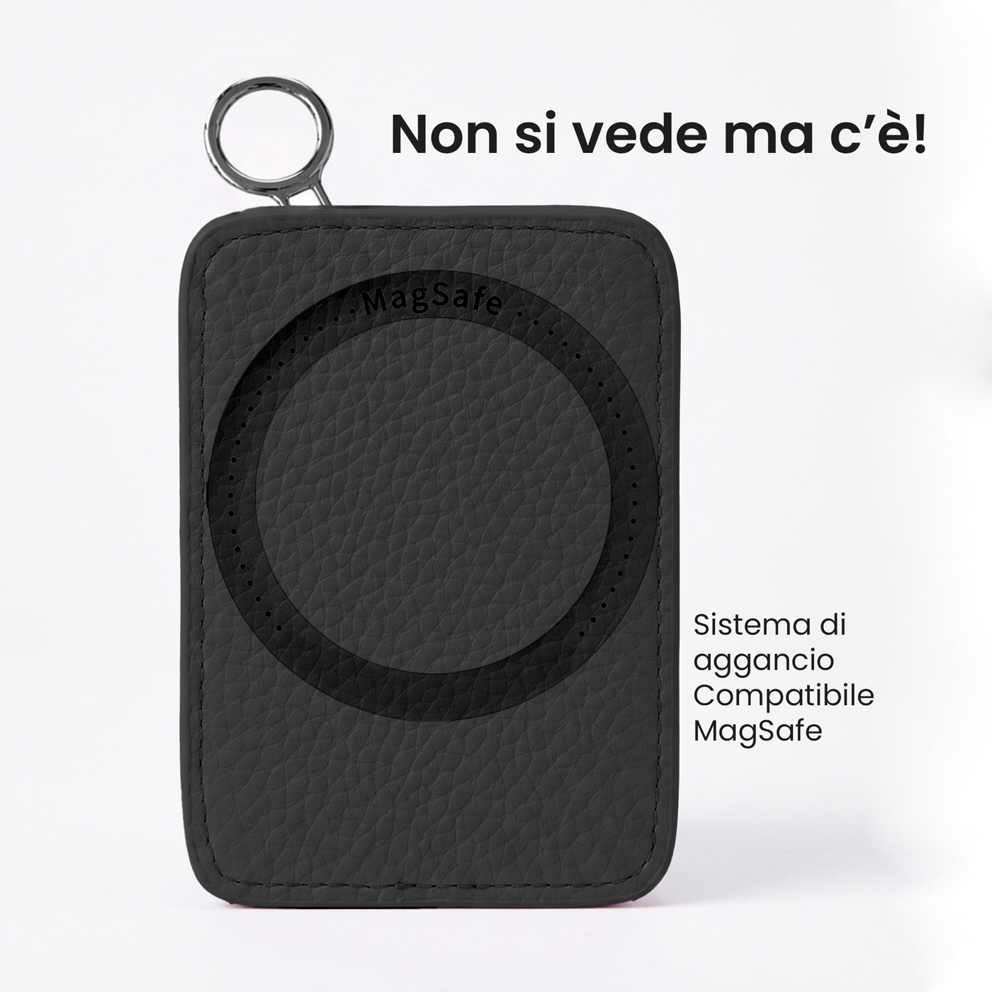 ET-MC001 ETRES PORTA MONETE DESIGN RETTANGOLARE COMPATTO MAGSAFE BLACK 41464 - Vista 4