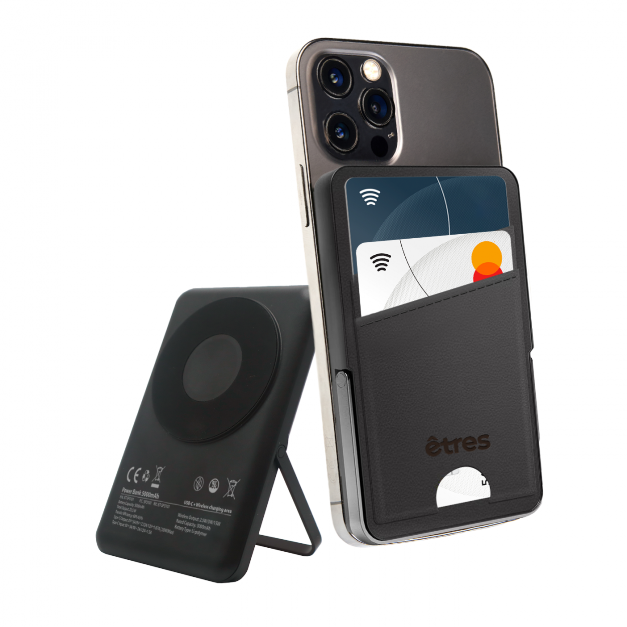 ET-SP3101-BK ETRES POWERBANK WIRELESS 500 mah CON PORTACARTE 41464