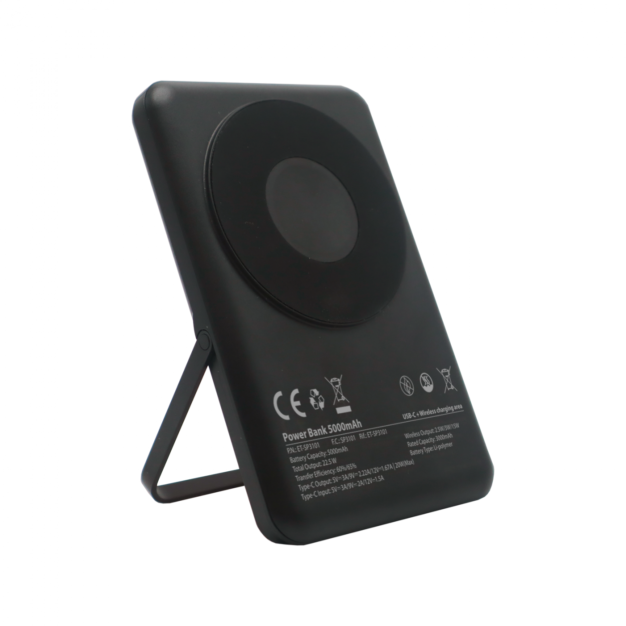 ET-SP3101-BL ETRES POWERBANK WIRELESS 5000 mah CON PORTACARTE 41464