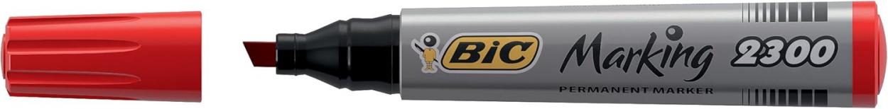 00190026 MARKER BIC 2300 PUNTA SCALPELLO ROSSO 12pz 53381 - Vista 2