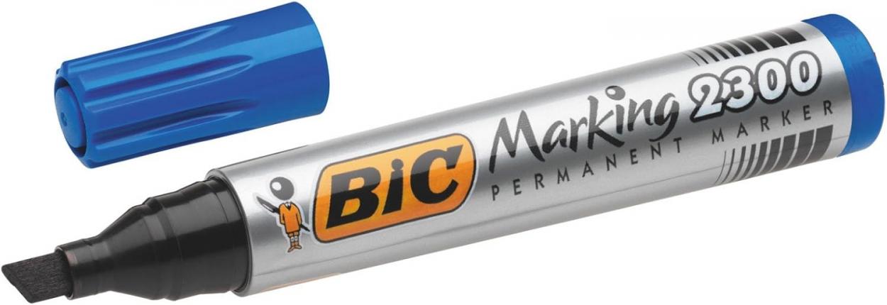00190025 MARKER BIC 2300 PUNTA SCALPELLO BLU 12pz 53381 - Vista 2