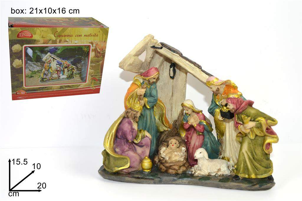 CAPANNA CON NATIVITA' CERAMICA 176678 649