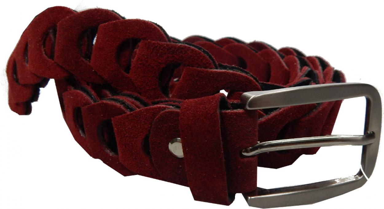 CINTURA IN PELLE P35/OTTO/23 (CAMOSCIO ROSSO)