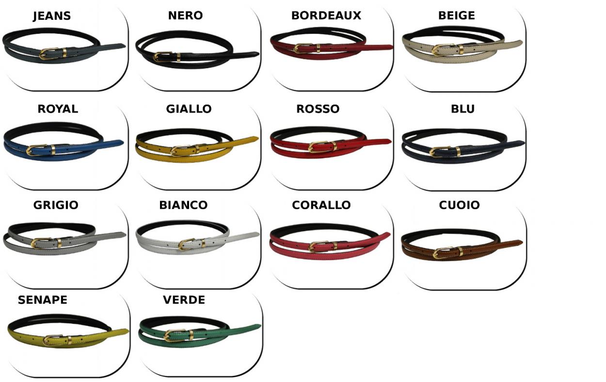 CINTURA IN PELLE P10/VITELLO/667 (1cm) (DONNA)