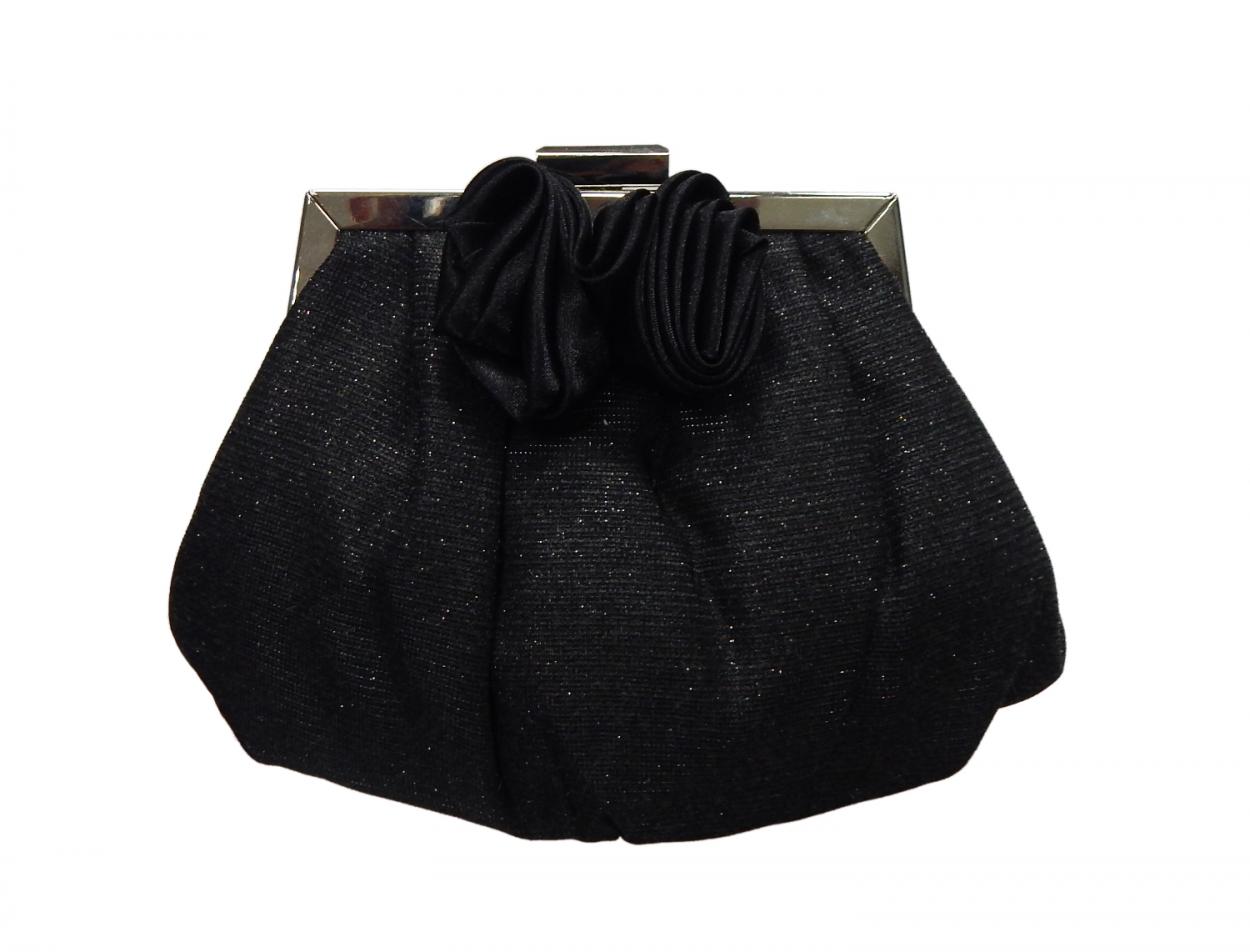 BORSA DA SERA FIORI RASO GMV 31200 16X13CM (NERO)