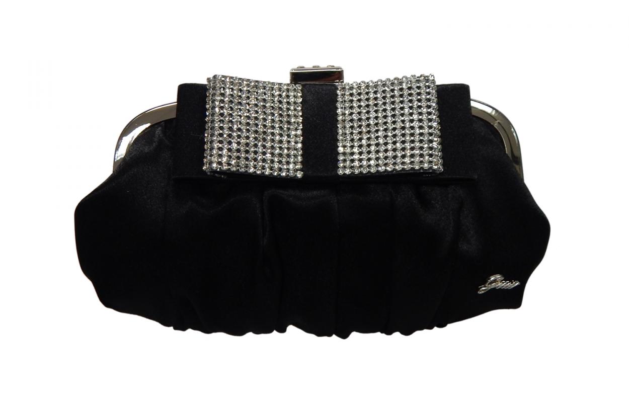 BORSETTA CLUTCH LINEA FIOCCO CRISTALLI GMV 28231 22X12CM (NERO)