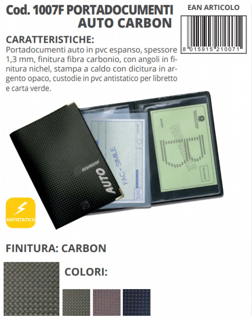 PORTADOCUMENTI AUTO CARBON 1007F 41291