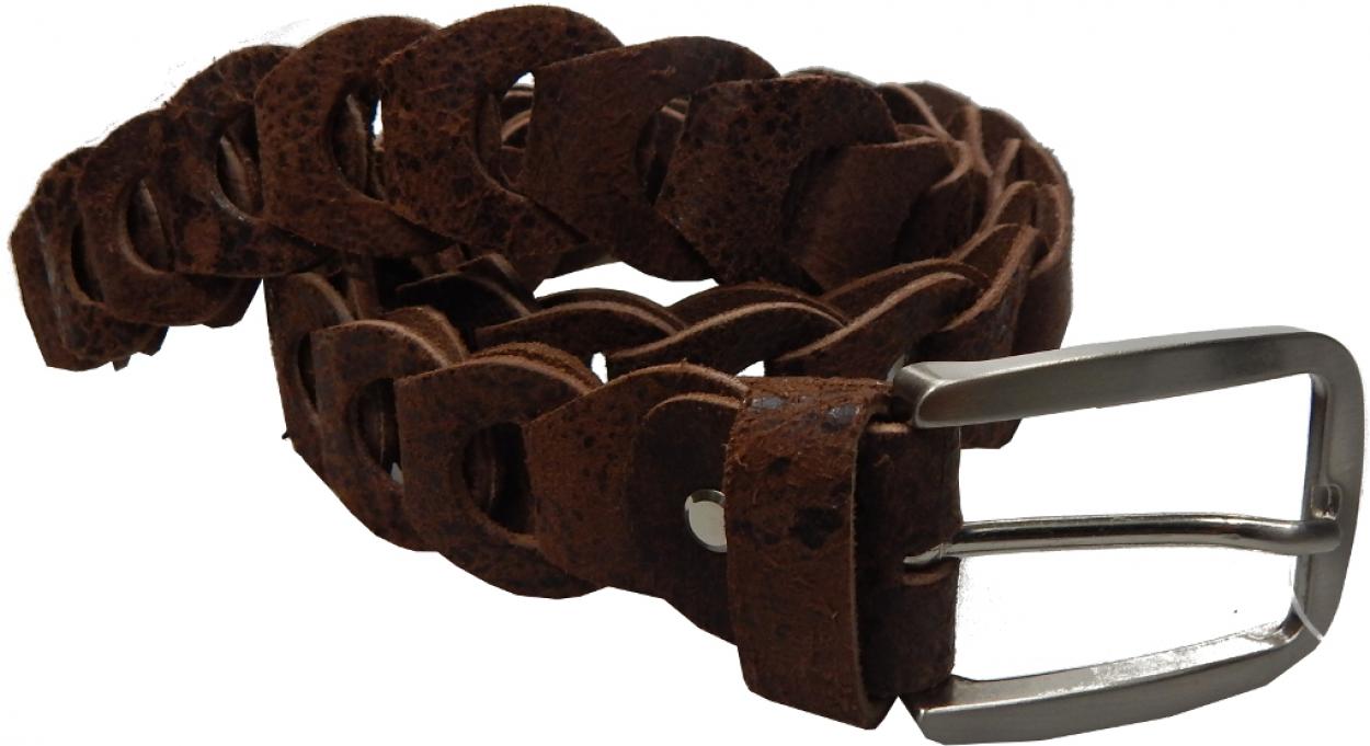 CINTURA IN PELLE P35/OTTO/23 (CAMOSCIO MARRONE)