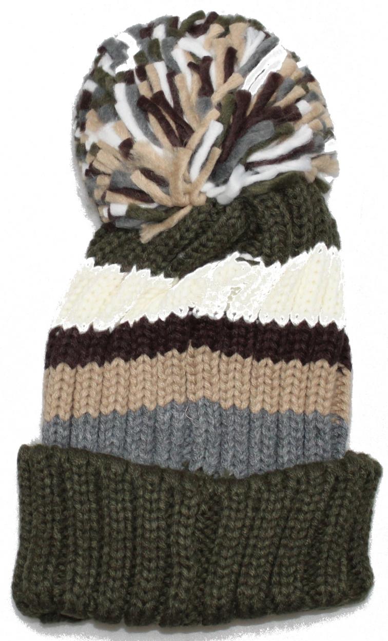 CAPPELLO 4520256/MULTI/PONPON/351 Verde/Grigio/Sabbia/Marrone/Bianco