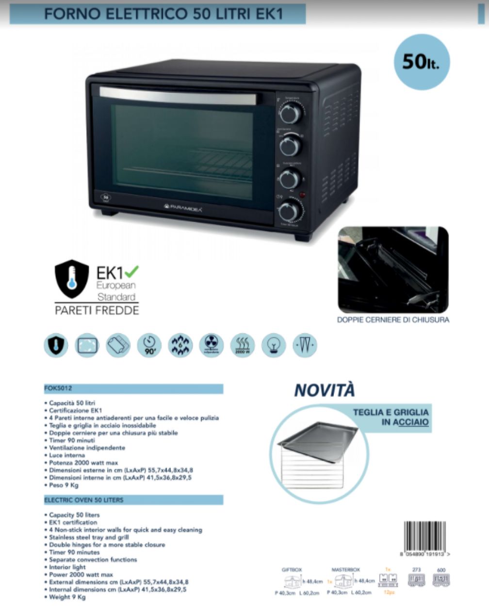 PYRAMIDEA FORNO 50 LITRI EK1 FOK5012 52274