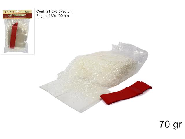 KIT CESTO 70gr CON FIOCCO E FOGLIO 100x100cm 516443 40649