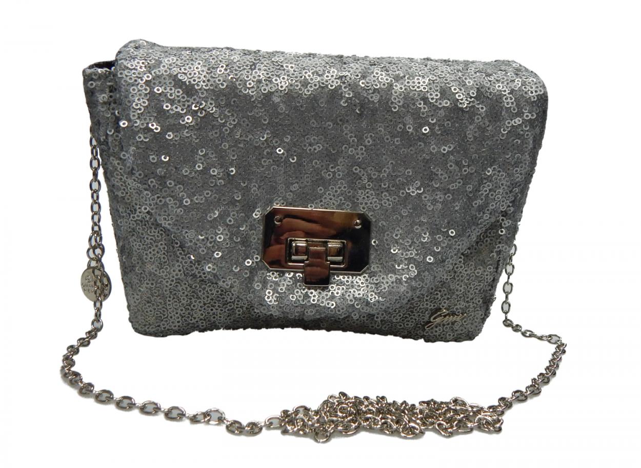 BORSA PAILLETTES NEON GMV 29230 1202 17X13CM (ARGENTO)