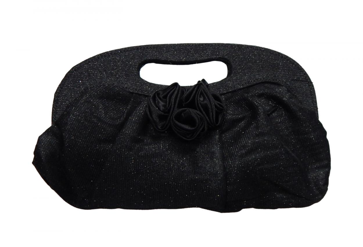 BORSA SERA FIORI RASO GMV 31202 26X16CM (NERO)