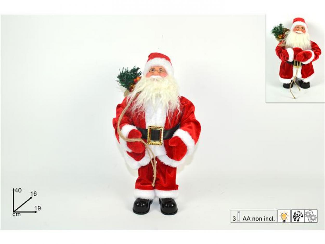 BABBO NATALE 40CM C/MOVIM MUSICA/LUCI 015118 40649