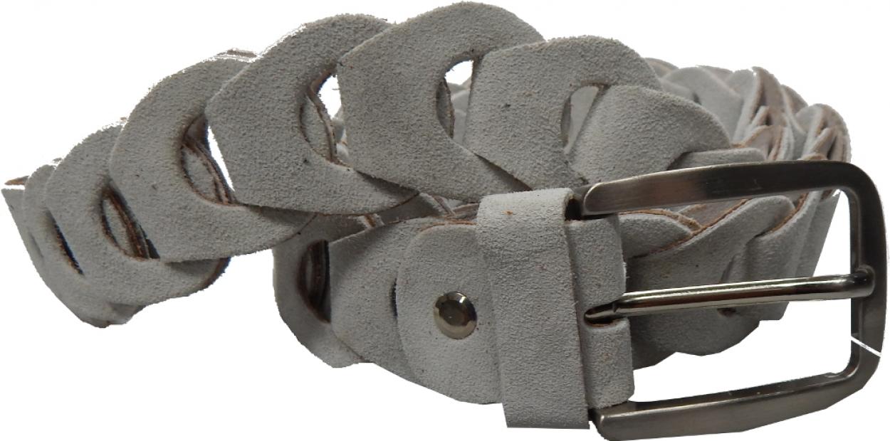 CINTURA IN PELLE P35/OTTO/23 (CAMOSCIO BIANCO)