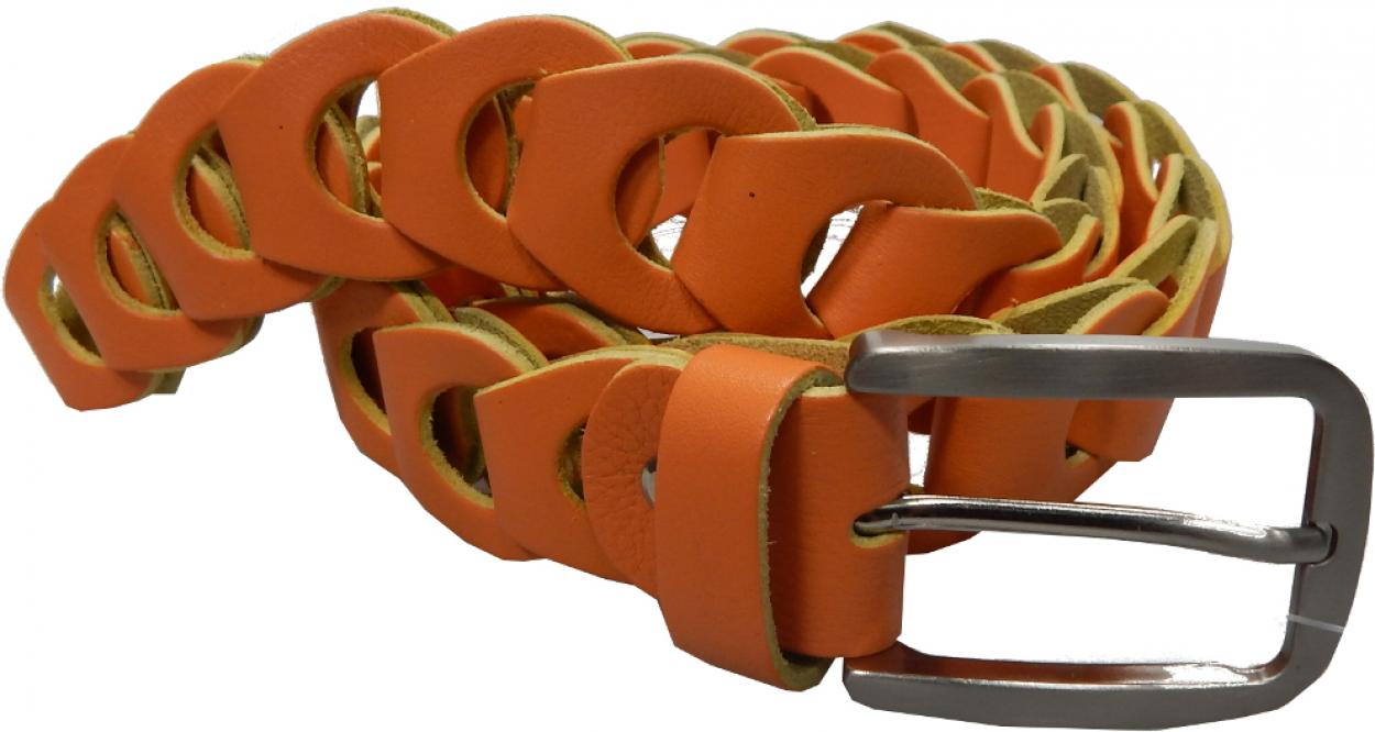 CINTURA IN PELLE P35/OTTO/23 (ARANCIONE)