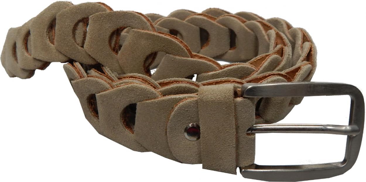 CINTURA IN PELLE P35/OTTO/23 (CAMOSCIO BEIGE)