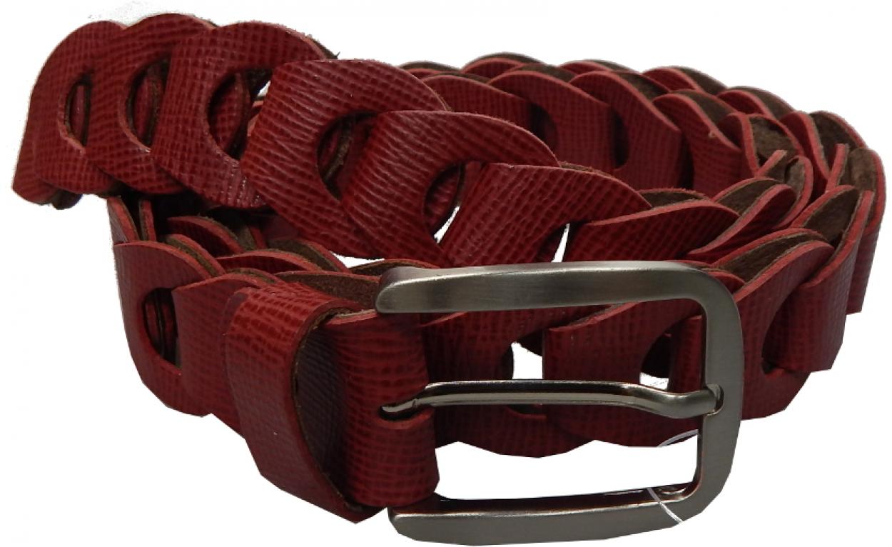 CINTURA IN PELLE P35/OTTO/23 (ROSSO)