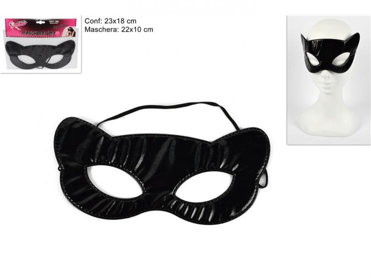 MASCHERA GATTO LUCIDA NERA 443794 649