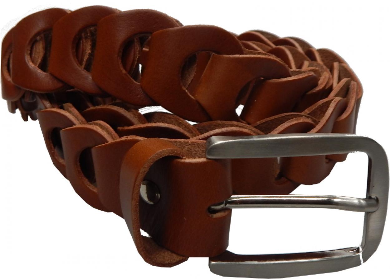 CINTURA IN PELLE P35/OTTO/23 (CUOIO)